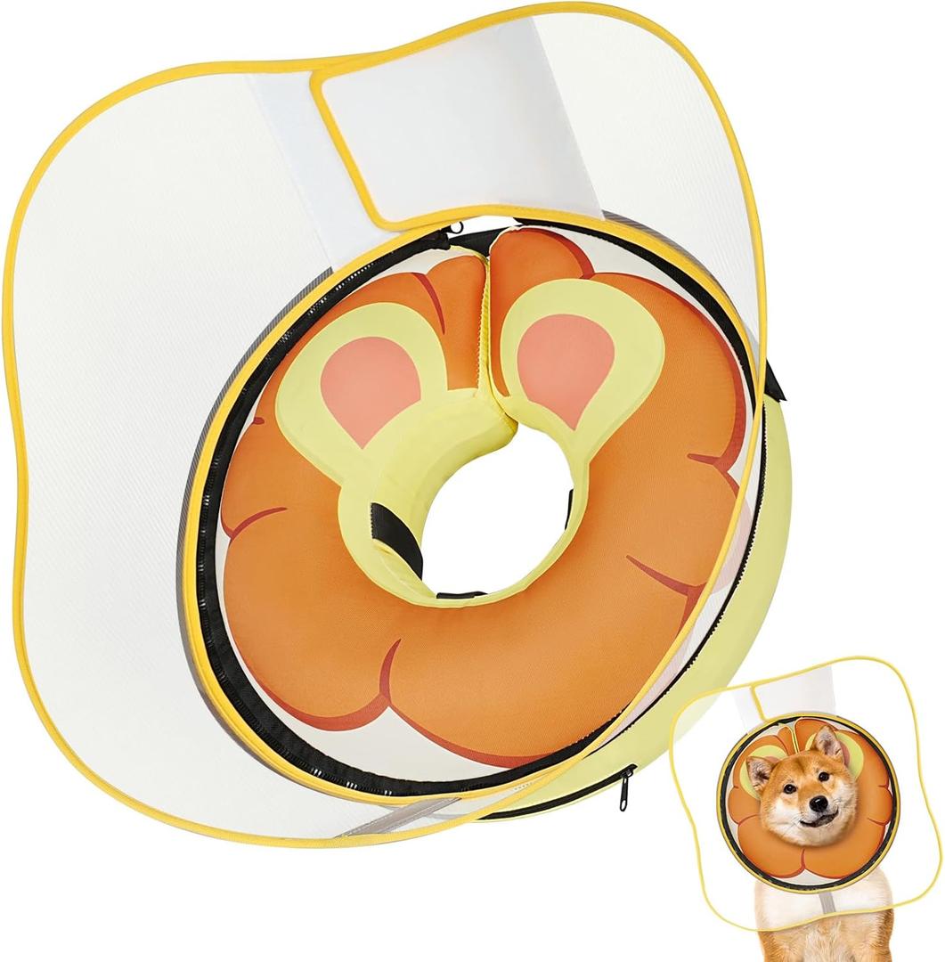 Inflatable Dog Cone Alternative Collars for After Surgery, Dog Donut Collar After Surgery, Soft Pet Cone for Dogs to Stop Licking XXL