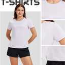 Yoga Women Short Sleeve T-Shirts UPF 30+ Sun Protection Quick Dry Athletic Running Workout Tops Ultra-Soft (Small, Purple)