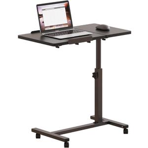 Over The Bed Table with Wheels Rolling Cart Tilting Sofa Laptop Stands Hospital Tray Medical Overbed Table (Black)