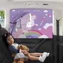 Car Sun Shade for Baby - EOHMAK Car Side Window Sun Shade Cover Upgrade Double Opening Car Interior Curtain Sun Blocker Blind (Unicorn, 1 Pack)