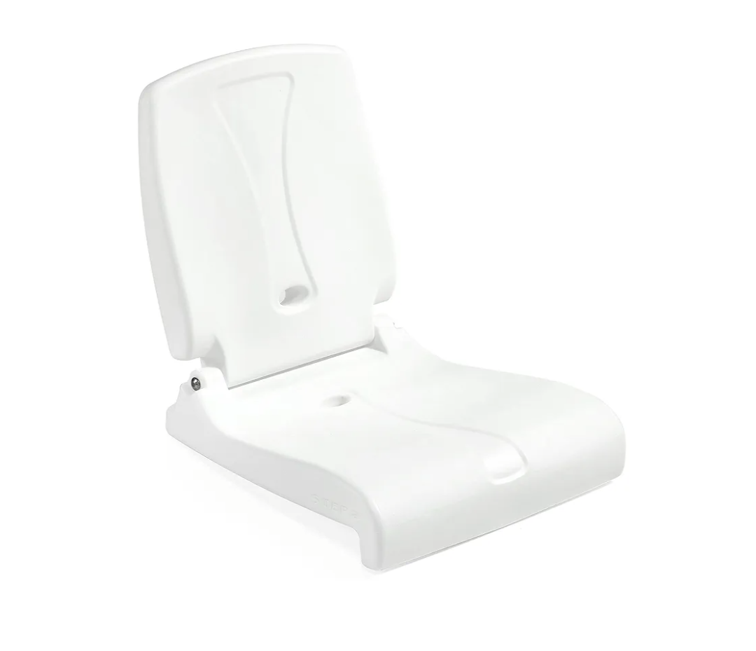 Step2 Foldable Adult Flip Seat, Portable Outdoor Chair for Poolside, Tailgating, Camping, Picnic Chair, Provides Back Support When Sitting on Ground, White