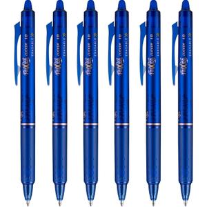 PILOT FriXion Clicker pen 1.0mm, Erasable Gel Pens, Bold Point, 6 pack (Blue)