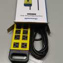 DEWENWILS 10-Outlet Metal Surge Protector Power Strip with 15Ft Cord, UL Listed, Flat Plug, 15A Circuit Breaker, 1440Joules, Heavy Duty Industrial Power Strip for Garage, Workshop, Wall Mountable