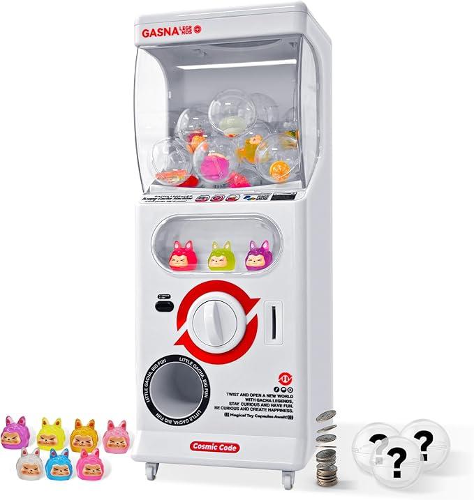 POZCMJM Capsule Vending Machine Kids Toys Mini Vending Machine 25 Cents Side Coin Operated Gumball Prize Machine Maker Arcade Fidget Toys Claw Machine Game For Adults Sensory Toys Dolls Gifts