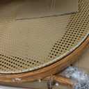 VINGLI 30" Rattan Coffee Table, Round Water-Wave Glass Metal Center Table, Modern Coffee Table with 2-Tier Storage, Farmhouse Circular Coffee Tables for Living Room and Small Space, Natural Vibe