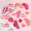 2 x Hair Claws 16 Pcs Hair Clips for Women Thin Thick Curly Hair Large and Small Matte Banana Clips Strong Hold Nonslip
