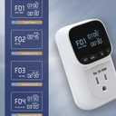 Digital Temperature Controller, Heating & Cooling Thermostat Plug Outlet, 40F~210F, 15A 1800W, LCD Display, Temperature Controlled Outlet for Home, Greenhouse, Chicken Coop, Reptile