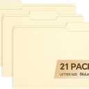 File Folders,21 Pack Manilla Folders 8.5x11,1/3 Cut Tabs Manila File Folders Letter Size for Easy Labeling and Organization,Vanilla Folders Great for Documents Home School Classroom Office Supplies