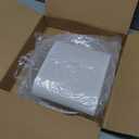 Drum Lamp Shades for Table Lamps 12" Top x 12" Bottom x 8" High Linen Lampshade Lamp Shade with E27 to E26/E14 Adapters for Floor Lamps Bedside Lamps, White fine lines, Assembly Required