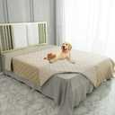 Ameritex Waterproof Dog Bed Cover Pet Blanket for Furniture Bed Couch Sofa Reversible (82x102 Inch (Pack of 1), Beige+khaki)
