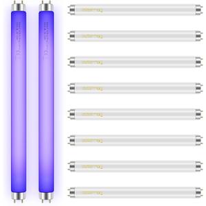 Qualirey 10 Pack Bug Zapper Replacement Light Bulbs 10W for 20W Indoor Bug Zapper, BL T8 F10W 13Inch Light Tube Compatible with Aspectek, Liba, Micnaron, Lulu Home and Other 20W Mosquito Lamp