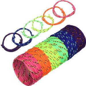 WILLBOND 216 Neon Friendship Bracelet Bulk Woman Paracord Bracelet Back to School Gift for Student Birthday Classroom Basket Stuffers Adjust Rope Goodie Bag Party Favor(Neon Colors)