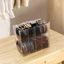 Acrylic Belt Organizer - 2 Pack with Adjustable 4 Compartments & Stackable Design, Clear Storage for Closet and Drawer Organization