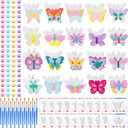 JellyArch 20 Set Butterfly DIY Painting Kit Summer Ceramic to Paint Your Own Butterfly Statues Unpainted Plaster Figurines Brushes Acrylic Paints Bags Party Favor for Adults