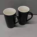 Smilatte 20 oz Large Coffee Mugs, M007 Plain Tall Ceramic Cup with Handle for Dad Men, Set of 2, Black
