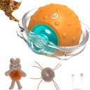 Interactive Cat Toys for Indoor Cats, Electric Cat Mouse Toy, Automatic Kitten Toys for Bored Indoor Adult Cats, Motion Activated, Fast Rolling On Carpet, USB Rechargeable