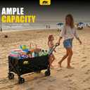 MIKKUPPA Collapsible Wagons Carts Foldable - 180L 340LBS Utility Beach Wagon Heavy Duty with Drop-Down Tailgate for Groceries & Dogs, Portable Shopping Carts with Wheels for Camping, Sports, Garden
