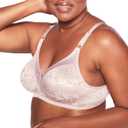 Bali Women's Wireless Lace Bra, Double Support Lace Bras for Women, Stay-in-Place Straps, Full Coverage, Comfortable (Beige, M)