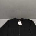 Bianstore Womens Casual Long Sleeve Crewneck Button Down Cardigan Chunky Knit Open Front Sweater Tops (X-Small, Black)