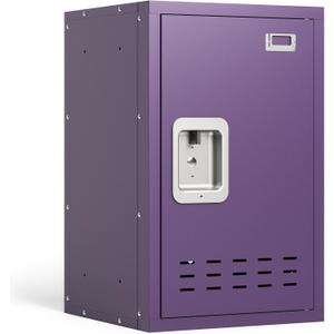 KAER Metal Storage Locker, Lockable Cabinet, 24" H Organizer for Bedroom, School, Office, Playroom, Daycare, Garage (Purple)