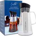 Cold-Brew Coffee Maker, 1350ml capacity,Stainless Steel 304 filter, includes cleaning brush