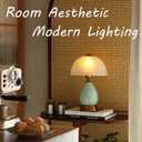 Glivpny Vintage Lamp for Living Room,16" Modern Ceramic Table Lamps for Bedroom,Retro Bedside Nightstand Traditional Lamps, Classic Chinoiserie Green Lamp for Home Decor (LD001)