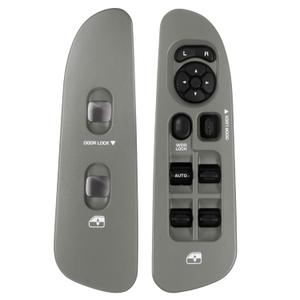 BASIKER Master Power Window Switch and Bezel Driver Side and Window Bezel Passenger Side Replacements for 2002-2010 Dodge Ram 1500 2500 3500, Grey