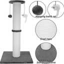 Cat Scratching Post 34 Inches Heavy Duty and Thicker Cat Scratching Post Cotton Rope with Hanging Ball and Mice Scratching Post for Indoor Cats and Adult(Grey)