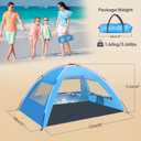 Chihee Beach Tent Camping Sun Shelter for 2-3 Person with UV Protection Silver-Coated Fabric Breathable Mesh Extra Sandbags,Lightweight Easy Setup Portable Beach Shade Canopy Cabana
