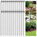 12 Packs 42" Tall Metal Rope Stakes with Pointed Ends