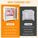 Large Closet Armoire for 18" Doll Clothes & Accessories - Stackable, Organizer Wardrobe Cabinet with Mysterious Gifts 10Pcs, Hanging Rod, Magnetic Doors, Lockable Wheel, and Extra Canvas Bin