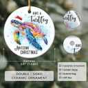 4 x Sea Turtle Ornament 2025 - Sea Turtle Gifts for Women, Men, Beach Christmas Ornaments for Tree, White Elephant Presents, Animal Lover Gifts for Friends Coworker