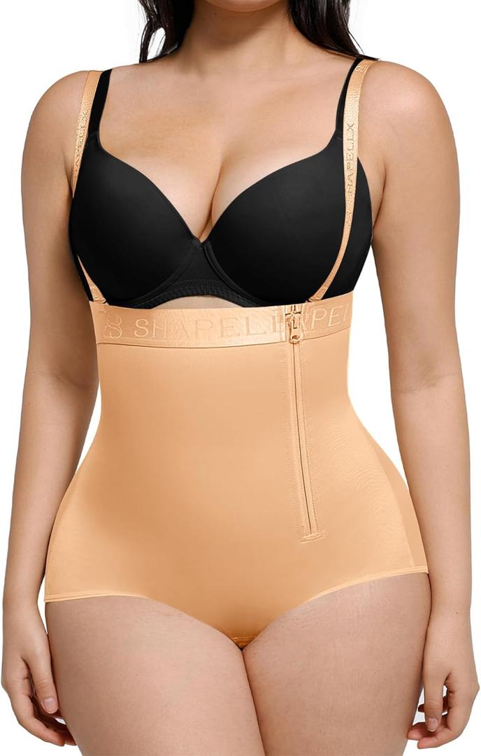SHAPELLX Shapewear Tummy Control Panty for Women High Waist Body Shaper Waist Trainer Shaper Higher Power Panties (XX-Large, A5-dark Beige)
