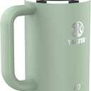 Takeya 40 oz Stainless Steel Tumbler with Lid and Two Straws, Premium Quality, Double Wall Insulated, Wiith Handle, Keep Drinks Cold for Up to 24 Hours, Matcha