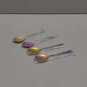 Rainbow Teaspoons, 4-Piece Silverware, Stainless Steel Tea Spoons, Home & Restaurant Use, Dishwasher Safe (6.6 Inches)