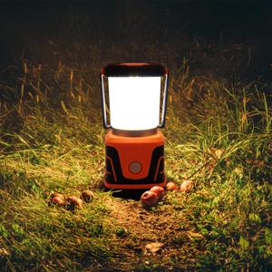 LED Camping lamp Super Bright 1500 lumens 4 Light Modes Dimmable searchlight Battery-Powered Emergency lamp Suitable for Night Hiking Tent Lighting Emergencies Power outages (Orange)