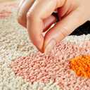 Cute Ghost Shaped Halloween Bath Mat Boho Vintage Floral Funky Halloween Bath Mat for Bathroom Aesthetic Decorations, Modern Abstract Cool Gothic Spooky Spirit Bathroom Rugs Non-Slip Washable (20''W x 24''L, Khahi)