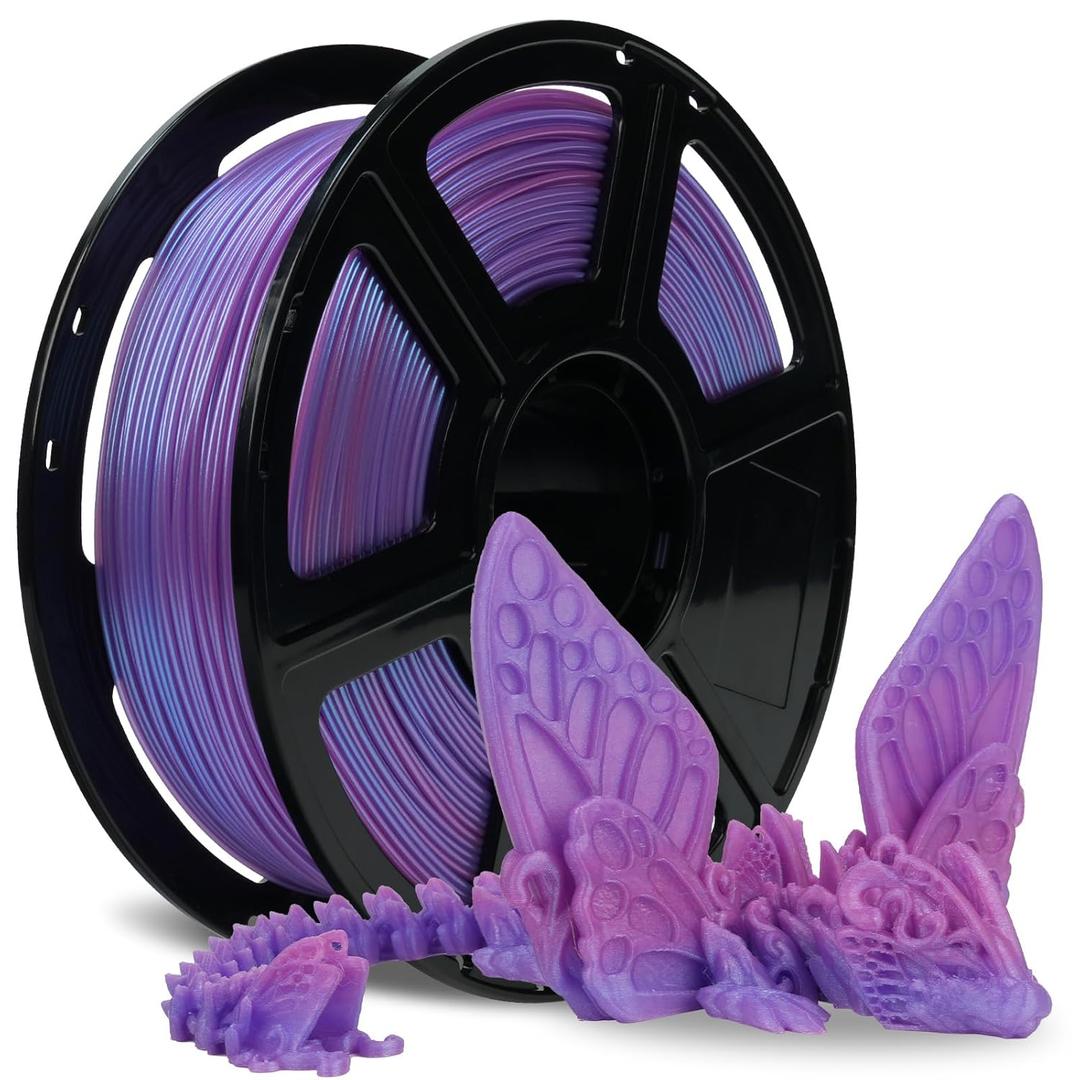 FLASHFORGE Rapid PLA Filament 1.75mm +/- 0.02mm Blue to Pink Gradient, Max 500mm/s High Speed Printing, 3D Printer Filament 1kg(2.2lbs), Changing Colors with Light
