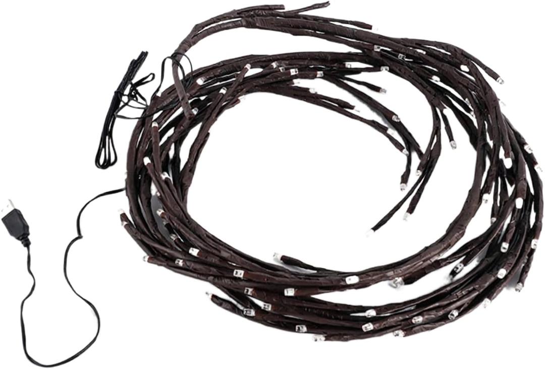 LED Vine Tree Branch Christmas Willow Vine Lights 72/144 LED Color Changing Christmas Lights with Remote 8 Modes Warm Light String Connectable USB Powered for Xmas Home