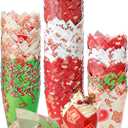 500 Counts Christmas Tulip Cupcake Liners Birthday Party Muffin Cupcake Baking Liners Grease Proof Cake Liner Holders for Fall Christmas Halloween Birthday Party