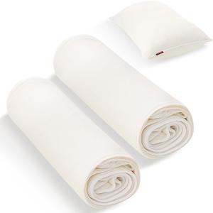 Momcozy Life Coolmurm Cooling Pillow Cases for Hot Sleepers, 2 Stretchy Cooling Pillowcases, Lightweight Breathable Cooling Pillow Cover Zipper Pillow Protector, Ivory White (for Standard Pillow)