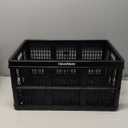 CleverMade Collapsible Utility Crates-Obsidian 3pck 45L / 11 Gal holds 66 lbs - Stackable Containers Heavy Duty Capacity Crates Space-Saving Baskets