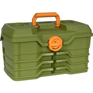 Flambeau Outdoors NextGen 6/0 Large Tackle Box, 6 Pivot Trays, 32 Compartments, Advanced Tackle Storage Organizer, Green