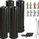 9 Inch Metal Adjustable Bed Base Frame Leg Replacement Heavy Duty Extra Height Leg Compatible with 89% of Frameworks Such as M8 M10 Thread (Set of 4)