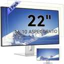 [2-Pack] 22 Inch Computer Blue Light Blocking Screen Protector for 16:10 Widescreen Monitor, Anti Glare Anti-UV Eye Protection Desktop PC LED Monitor Filter, Removable Anti-Scratch Screen Film 22in
