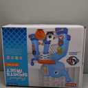 KIZZYEA Toys for 1 2 3 Years Old Boys Girls, Toddler Basketball Hoop & Soccer Goal, Montessori Toy, Interactive Musical Sports Toys with Light, Christmas Birthday Gifts for Baby Kids Age 12-18 Months (Blue)