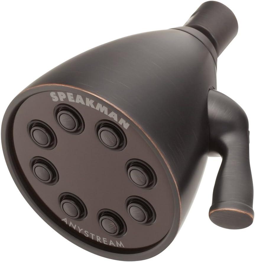 Speakman S-2251-ORB Signature Icon Anystream High Pressure Adjustable Solid Brass Shower Head, Oil-Rubbed Bronze , 2.5 GPM