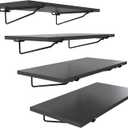 HUHOLE Black Pegboard Shelf 4 Pack, Only Fits 1/4 Pegboard, Heavy Duty Peg Board Shelving for Organization, Wooden Pegboard Shelves for Garage, Pegboard Accessories for Crafts Room, Office