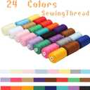 Simthread All Purpose Sewing Thread, 24 Spool 1000 Yards Polyester Thread for Sewing, Handy Polyester Sewing Threads for Sewing Machine - 24 Colors