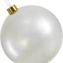 Inflatable Christmas Ornaments,18" 25" Christmas Oversized Ornament,Christmas Ball Decorations Indoor Outdoor, Use as Festive Yard Decoration (White, 18")